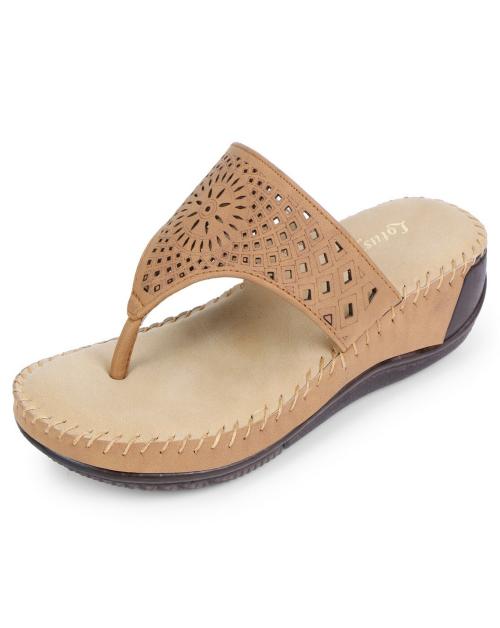 Lotusfeet Comfy Fashion Slippers For Women Sandals Casual Flats Footwear Girls Sliders Flip Flops Ladies slipper Slides Stylish Ortho Soft & comfort Soft & Comfortable Casual Flats 37 Euro Tan