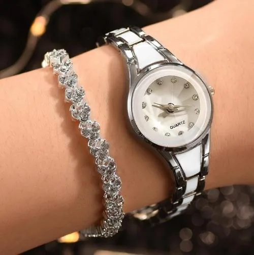 ILOZ New silver Diamond Elegant Stylish Watches For Women Top Brand Fashion Female Clock Wrist Watches Ladies For Women