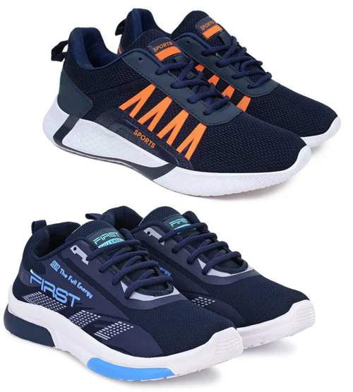 Genial Men's Sport Shoes Combo of 2 (Blue)