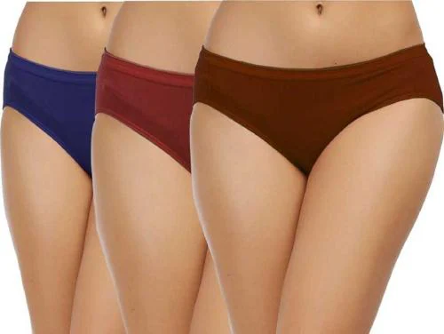 Rupa Assorted Solid Cotton Pack of 3 Panties (Size 85 CM)