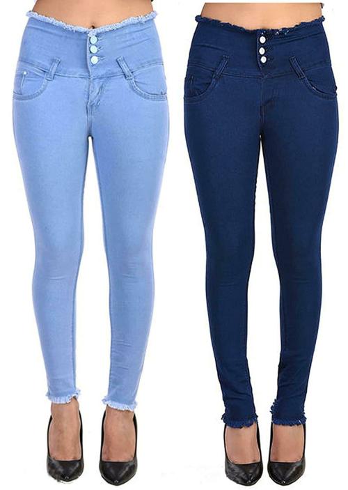 Ktdd Trading Women Light Blue,Navy Denim Blend Pack of 2 Jeans (30)