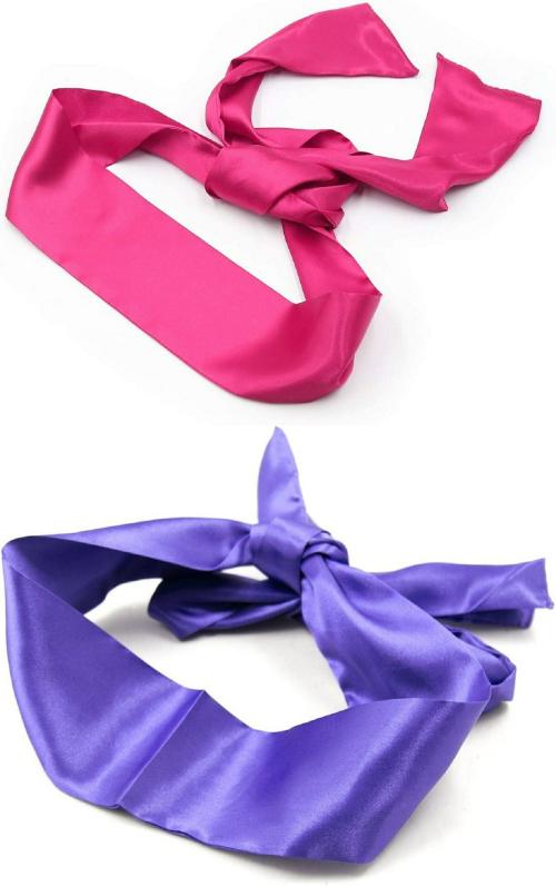 SONEEV MART Adjustable Satin Blindfold/Eye Cover/Sleep Mask/Satin Eye Covers for Couple,Travel, Nap, Meditation(PACK OF 2)