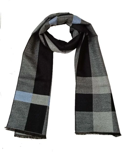 V Vrinde Men Multicolour Checkered Pure Wool Muffler