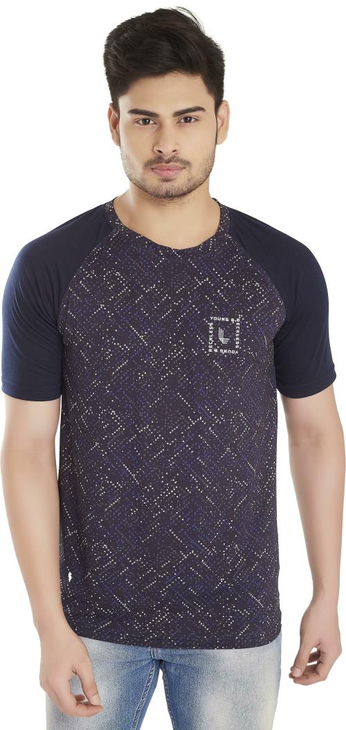 Outlaws Men Multicolor Cotton Blend Printed Round Neck Tshirt (L)