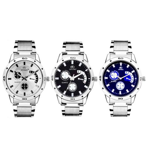 ADAMO Designer Silver Dial Men's & Boy's Watch 107-108-109