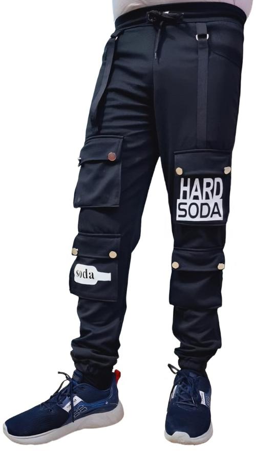 EL Jogers Men Black Printed Lycra Blend Track Pants (30)