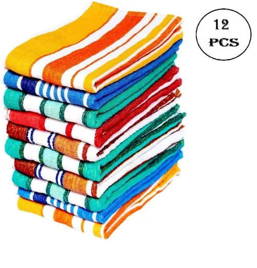 Sasta sales Cotton hand towel|Wash basin towel|Micro fibre cleaning cloth| Multipurpose kitchen cleaning and home dusting cloth| pack of 12 pcs||
