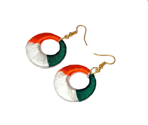 Adhira's Three Colors Silk Thread Hanging Earrings For Women And Girls