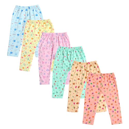 LITTLEKART Kids Baby PREMIUM Thermal Printed Pajama/Pyjami Bottom Pants for Baby Boys & Girls - Multicolor (Pack of 6, Size 0-3 Month's)