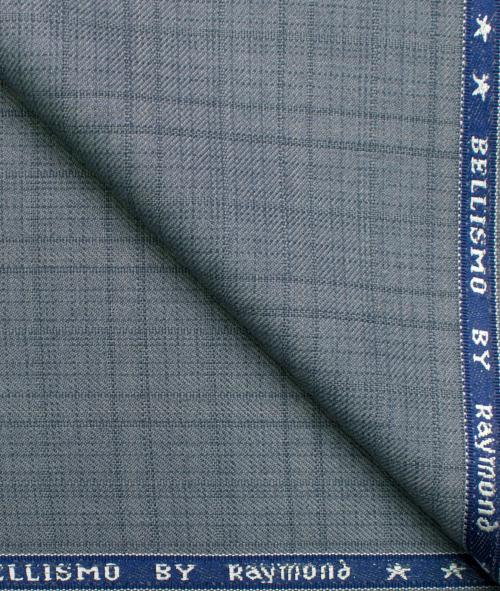 Raymond Men Grey Checks Polyester Viscose Blend 1.25 Meter Trouser Fabric