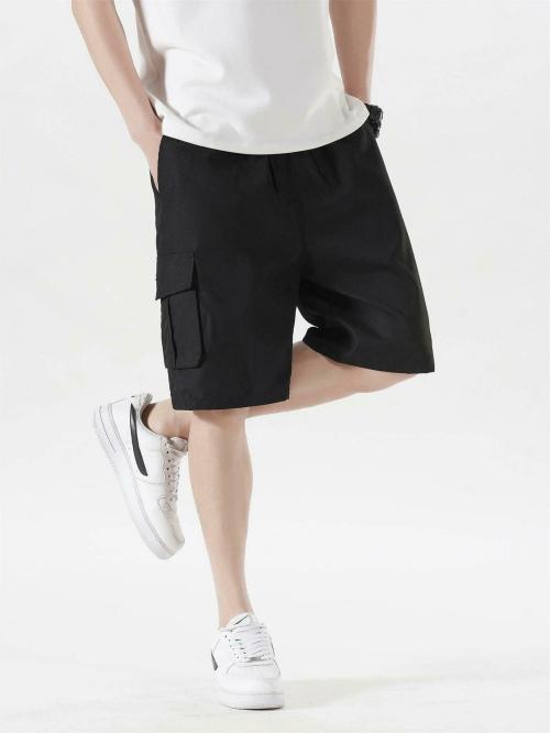 Vitaan Men Black Polyester Solid Short
