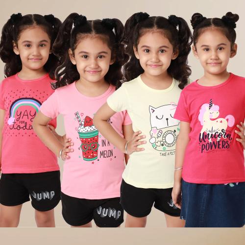 Little Zing Super Soft Cotton Tee for Kids||Charming Prints Kids & Girls' Cotton T-Shirts ||Kids T-shirts with modern graphics