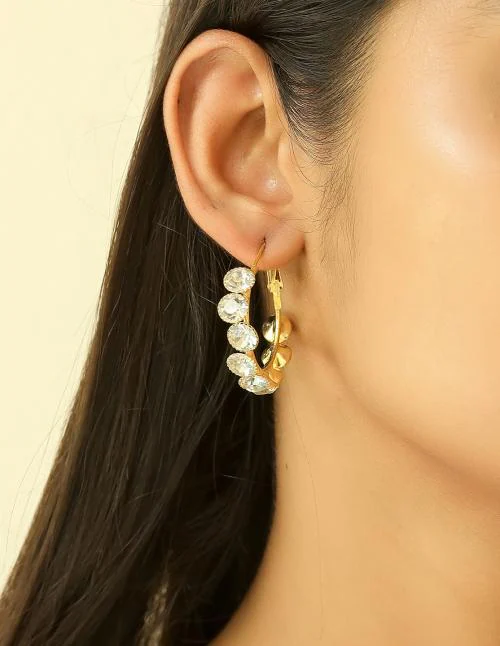 Ayesha Gold & Silver Diamonti Hoop Sets