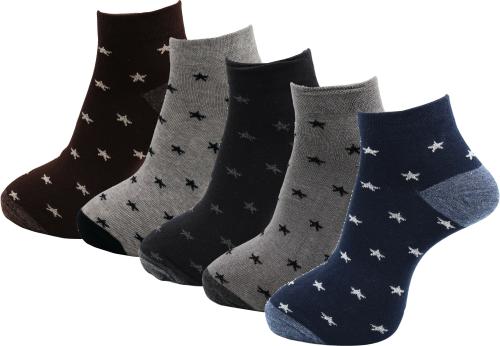 RC. ROYAL CLASS Men's Ankle Length Cotton Multicolored Socks (Pack of 5 Pairs)