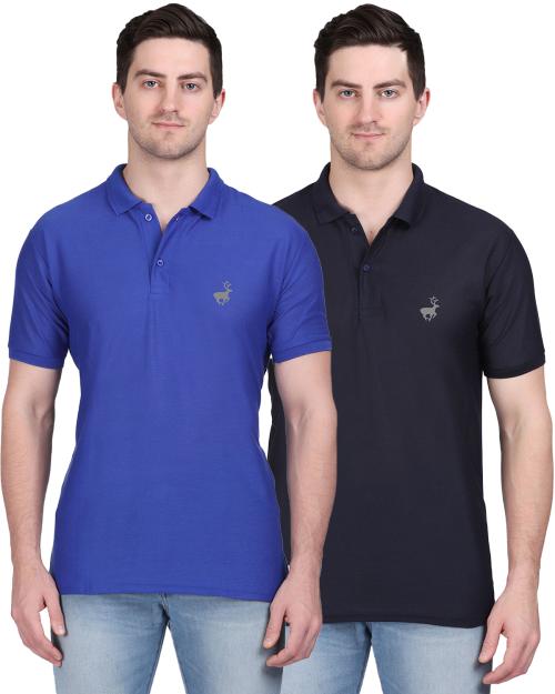 Ansh Fashion Wear Polo T-Shirts Pack of 2 for Men's and Boy's-Royal Blue-Dark Blue T-Shirt for Men | Mens T-Shirt | Trendy T-Shirts for Men