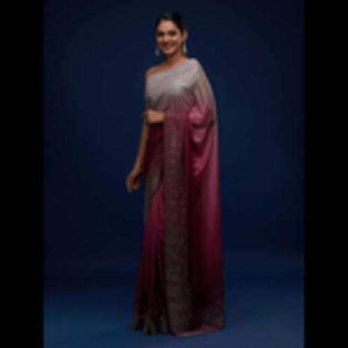 JANRAAG Self Design Bollywood Silk Blend Saree (Multicolor)