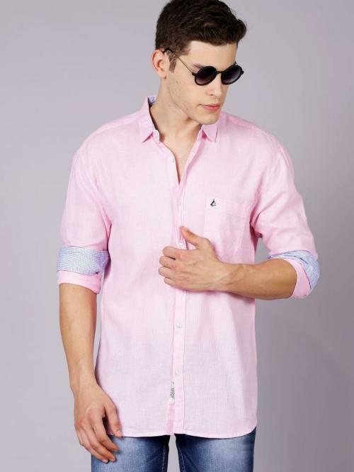 STREET JUMP Men Pink Printed Pure Cotton Shirt - L