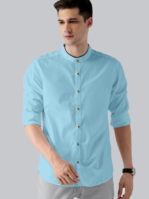 Fashion Fricks Blue Cotton Plain Formal Shirt