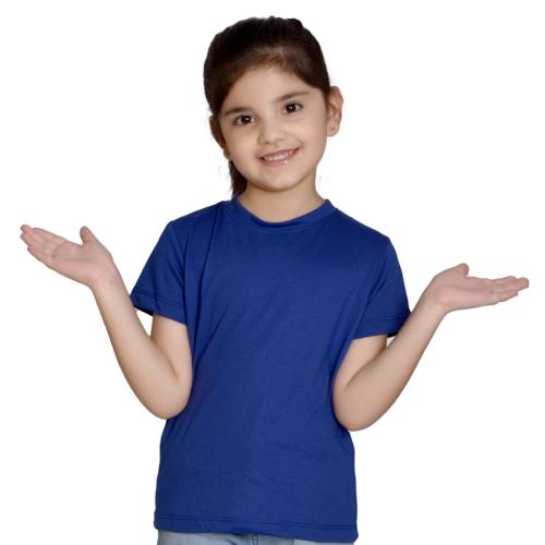 Nusyl Girls royal blue solid color tshirt