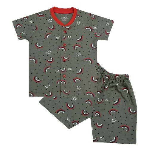 Boys Girls Unisex Tshirt Shorts Combo Set (0-6 Month,Green)