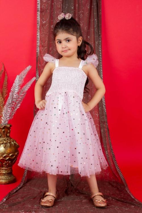 Bella Moda Girls Solid Sleevless Party Wear Dress