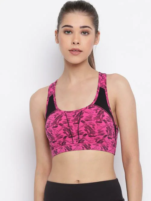 Enamor SB08 Racer Back Medium-Impact Sports Bra for Women with Removable Pads- High Coverage, Padded and Wirefree