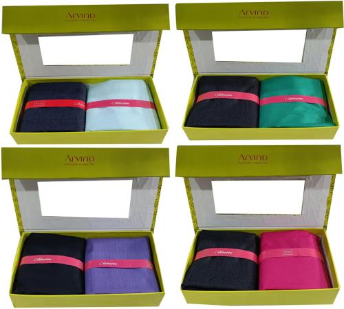 Arvind Men Multicolor Solid Chiffon Set Of 4 Shirt And Trouser Fabric