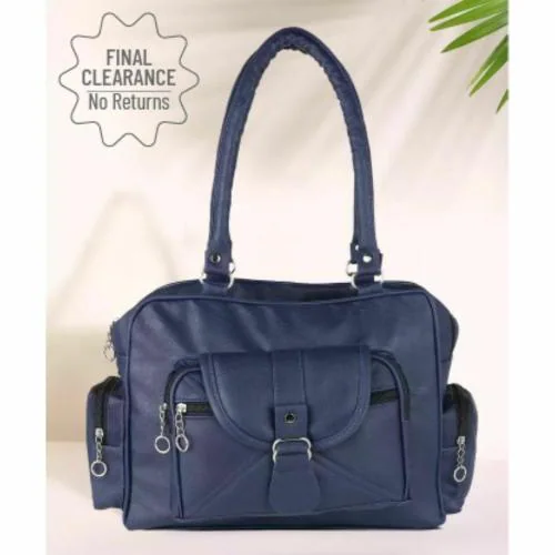 Ritupal Collection Blue Women Synthetic Leather Satchel Bag