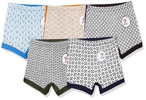 Rupa Jon Boys Multicolor All Over Print 100% Cotton Boxer Briefs