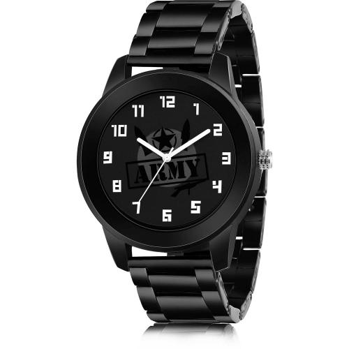 NEUTRON Modish Fashionable chain watch Black Colour Analog Stainless Steel Belt Watch For Boys And Men - B993