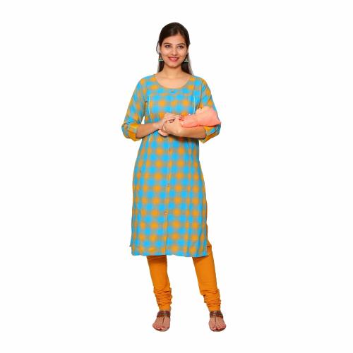 Sai Blossoms Branded Feeding Kurtis Rayon Slub Maternity Kurta With Concealed zippers on both sides