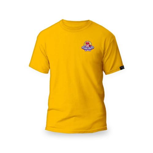 Whats Down Men And Women Yellow Pig In A Spaceship Unisex Half Sleeve T-Shirt Cotton T-Shirt (L)