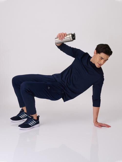 Clans & Hans Men's Solid Slim fit Track Pants_Navy_L