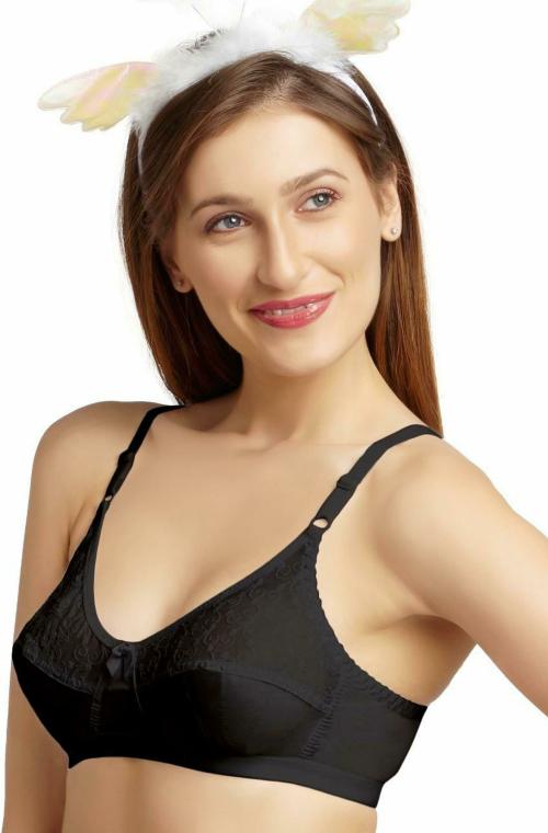 black embroidered bra