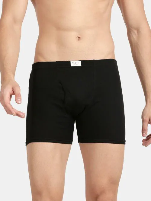 PEPE JEANS LONDON Men's Black Solid Cotton Pack of 2 Trunks