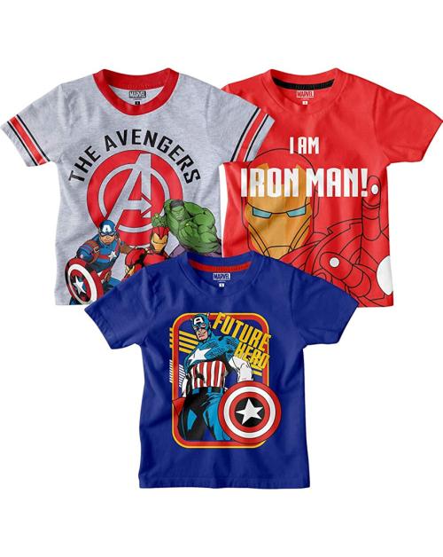 BonKids Boys Multicolor Cartoon 100% Cotton T-shirt