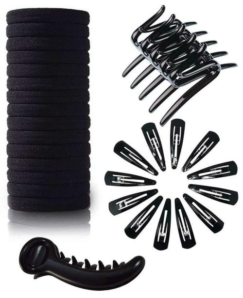 YogillionBlack Hair Clips Plastic (Pack of 26) JioMart