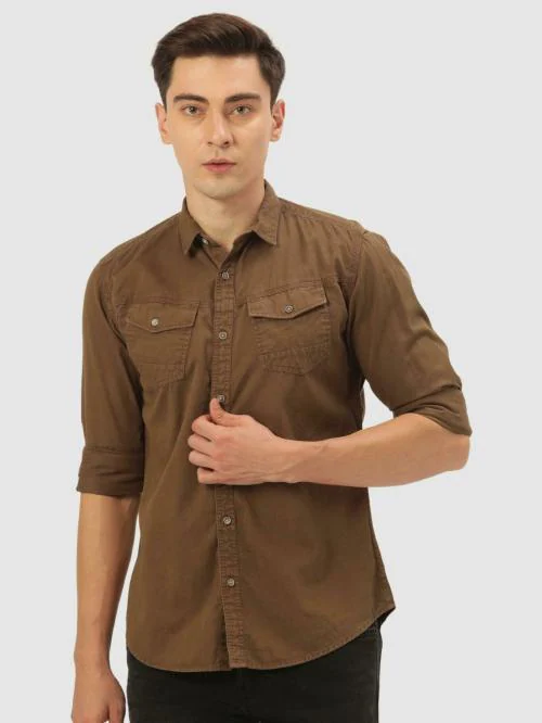 IVOC Brown Solid Shirts
