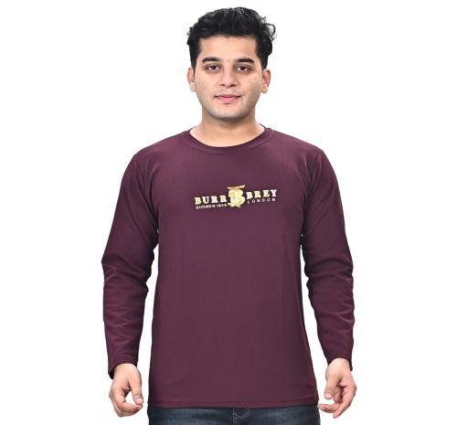DEEPSUNG(D.S) Men's Solid Round Neck Pure Cotton full sleeves tshirts for men-A
