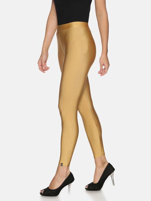 Twin Birds Womens Stretchable Nylon Elastane Fabric Ankle Length Shimmer Leggings with Shawl combo