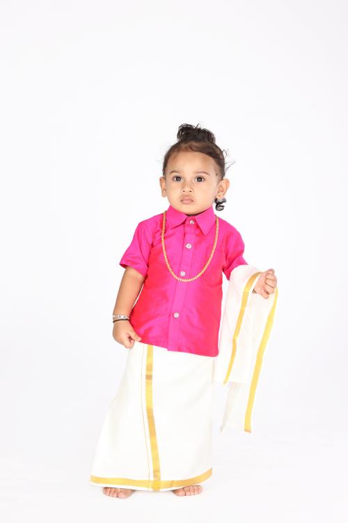 Shirt and Dhoti Set for Boys with accessories