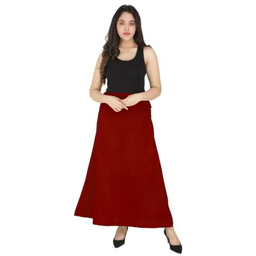 The Crafted Women's Pure Cotton Readymade Inskirt Saree Petticoats Combo with Handmade Nada (Eclipse)