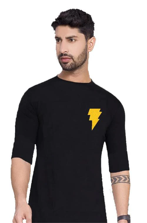 Buy Pepp N Hagg Men Black Adam 100 Percent Cotton Three Fourth Sleeve T