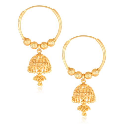 Sukai Jewels Ethnic Traditional South Indian Design Gold Plated Jhumki Earring for Women and Girls