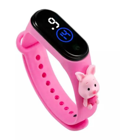Goldenize Fashion Pink Digital Dial Waterproof Stylish and Fashion Child Wrist Smart Watch LED Band for Kids,Colorful 3D Cartoon Super Hero for Kids,Boys & Girls