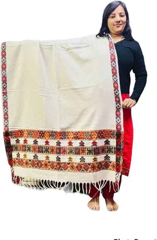 ARUNA KULLU HANDLOOM machine made kullu kinnauri shawl (Pack of 1)