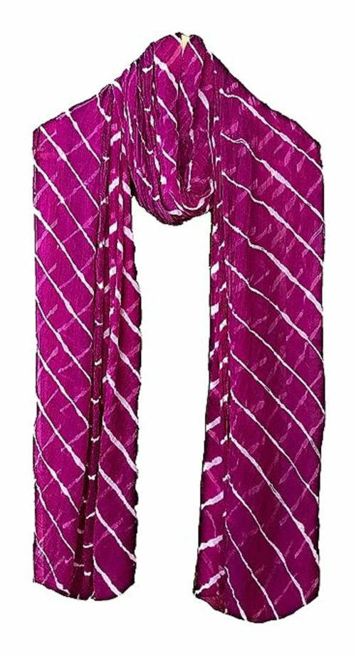 M S BANDHANI Women's Chiffon Leheriya Dupatta