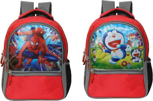 Decent Multicolor Polyester Decent Doraemon and Spider Man School Bag 30 L (Pack of 2)