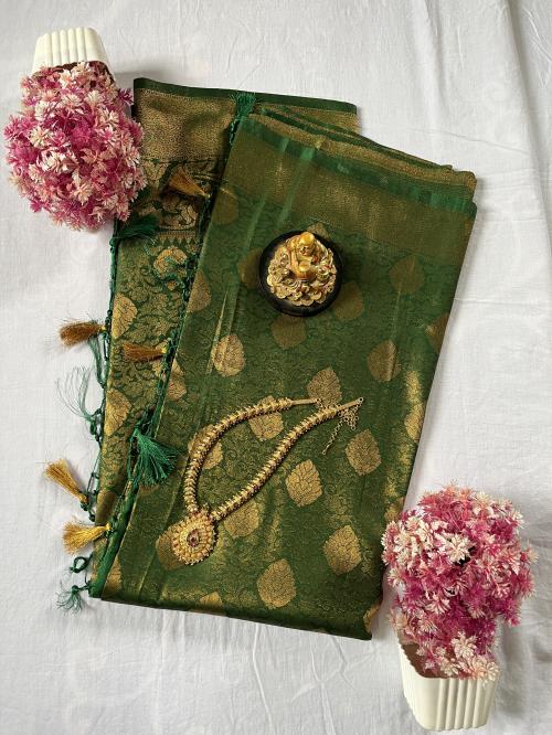 Green and Gold Soft Silk Saree