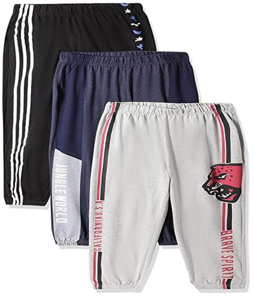 CLOTTH THEORY Boys Multicolor5 100% Cotton Solid Pack of 3 Track Pants